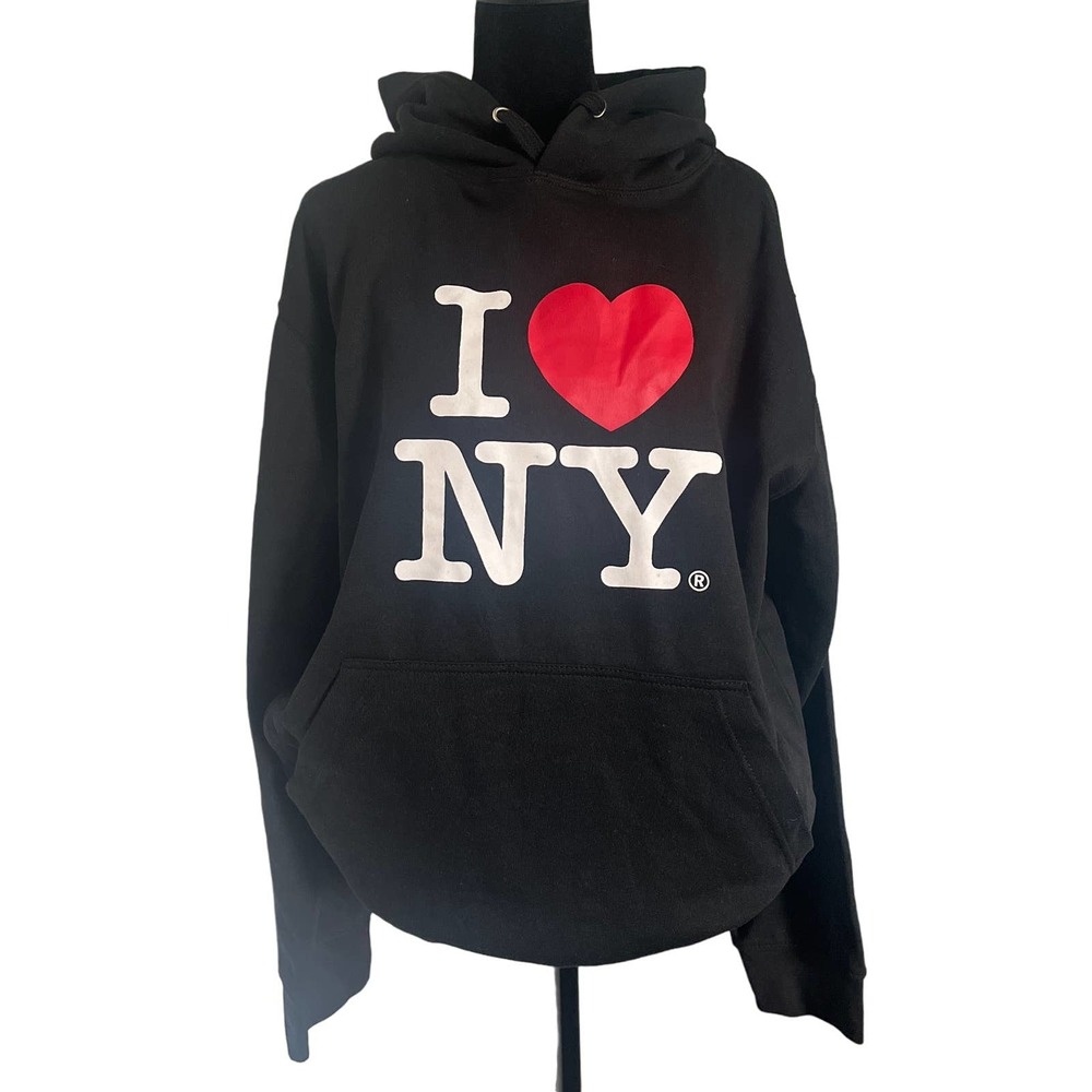 Classic I ❤️ NY Hoodie Black with White + Red (NWT) - M